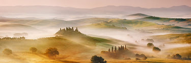 Tuscany landscape canvas art print featuring the Val d'Orcia panorama, created by Krahmer Frank for Feeling at Home.