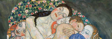 Gustav Klimt Death and Life figurative canvas art print by Feeling at Home, featuring intricate designs and vibrant colors.