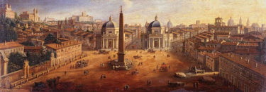 Art Print on canvas Piazza del Popolo Rome by van Wittel Gaspar Landscape Impressionism artwork