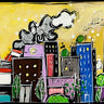 Amarcord cityscape canvas art print by Feeling at Home, featuring a detailed urban scene on high-quality wall art.
