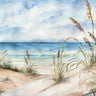 Seaview landscape coastal canvas art print by Hak Chiu Tak, featuring vibrant ocean and shoreline scene, by Feeling at Home.