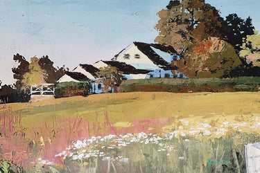 Feeling at Home Farmyard Landscape II canvas art print by Grant Kay, showcasing a scenic rural farm scene with vibrant colors.
