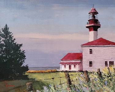 Coastal canvas art print of Lighthouse Point by Grant Kay, featuring vibrant seascape scene, from Feeling at Home collection.