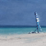 Coastal canvas art print "Beach Shore XI" by Hak Chiu Tak, featuring a serene beach scene in a calming art print by Feeling at Home.