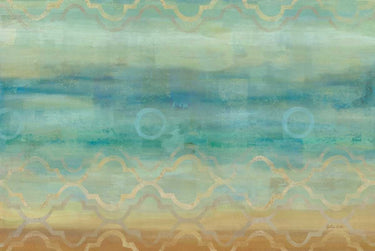 Abstract waves blue landscape art print by Fainelli Deanna, featuring flowing blue and white brushstrokes on canvas.
