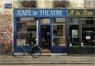 Cafe du Theatre kitchen canvas art print by Heighton Brent, featuring a detailed, artistic depiction of a cozy cafe scene.