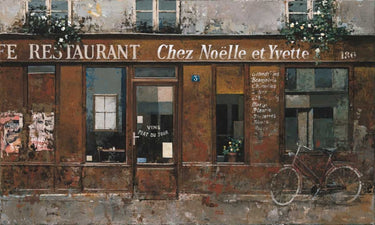European canvas art print titled Noelle et Yvette by Hak Chiu Tak, featuring vibrant, detailed artwork by Feeling at Home.