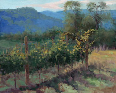 Vineyard on the Hill landscape canvas art print by Rauscher Michel, featuring scenic vineyard views in a natural, artistic style.