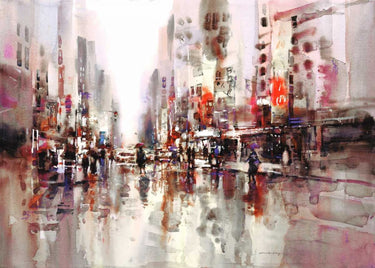 Architecture canvas art print featuring city rain scenes by Johannesson Karin, from Feeling at Home collection.