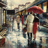 Feeling at Home Metropolitan Station figurative canvas art print by Heighton Brent, showcasing a detailed cityscape scene.