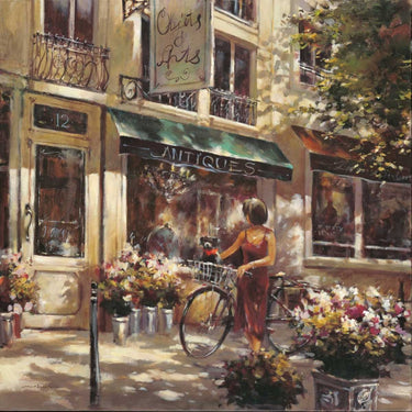 Figurative canvas art print by Heighton Brent, part of Feeling at Home collection, featuring vibrant, detailed abstract figures.