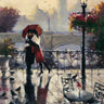 Romantic embrace figurative canvas art print by Lynch Brent, featuring a loving couple in an intimate scene, by Feeling at Home.
