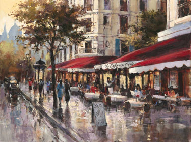 European canvas art print of Avenue des Champs-Elysees by Heighton Brent, showcasing a vibrant street scene in Paris.