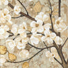 Illuminated floral canvas art print by Feeling at Home featuring vibrant botanical designs displayed on a wall.