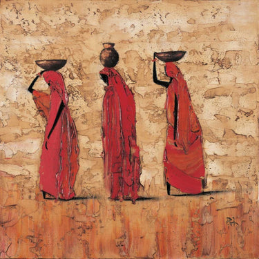 Feeling at Home Midday Ritual figurative canvas art print by Roko Ken, featuring vibrant colors and detailed artistic design.