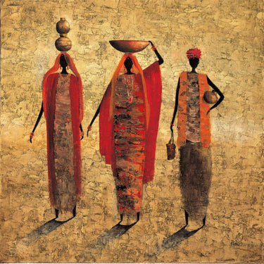 Figurative canvas art print titled Evening Ritual by Rauscher Michel, featuring a serene evening scene, from Feeling at Home.
