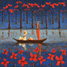 Coastal canvas art print titled Midnight Serenade by Studio M, featuring a serene night scene with calming ocean and moonlit sky.
