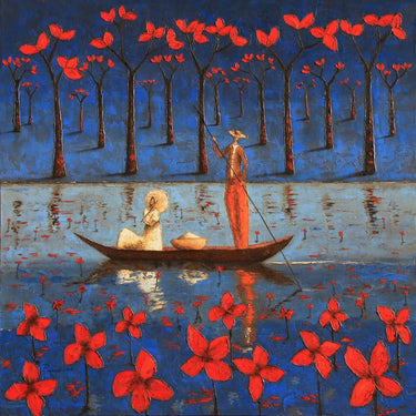 Coastal canvas art print titled Midnight Serenade by Studio M, featuring a serene night scene with calming ocean and moonlit sky.