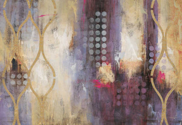Golden prisms abstract canvas art print by Villarreal Gabriela, featuring vibrant geometric shapes and warm tones.