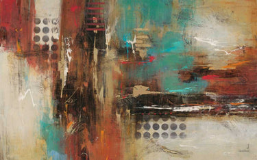 Abstract canvas art print titled "World Knowledge" by Black Ailsa, featuring vibrant, conceptual artwork on a large canvas.