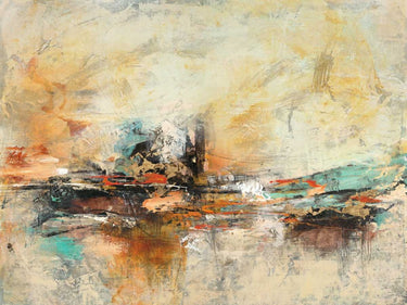 Deconstructed 2 abstract canvas art print by Black Ailsa, featuring modern, textured artwork in vibrant colors on canvas.