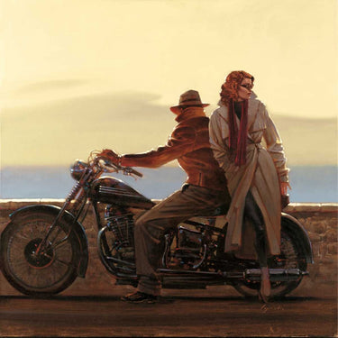Coastal Ride travel canvas art print by Lynch Brent, featuring scenic seaside landscape in vibrant colors.