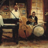 All That Jazz figurative canvas art print by Wyatt Norman Jr. featuring vibrant jazz-inspired portrait, from Feeling at Home collection.
