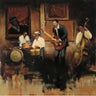 Latin jazz figurative canvas art print by Sullivan Miles featuring vibrant musical and dance-inspired imagery.