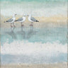 Sea glass shore animals canvas art print by Wyatt Norman Jr., featuring ocean-themed sea glass and marine animals in natural colors.