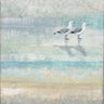 Sea glass shore with two animals canvas art print by Wyatt Norman Jr, depicting a serene coastal scene in soft, calming tones.
