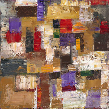 Abstract jazz-themed canvas art print by Asiata Luana, featuring vibrant colors and dynamic shapes for modern home decor.