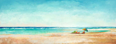 Coastal canvas art print titled "That's the Spot" by Jill Schultz McGannon, featuring serene seaside scene and vibrant colors.