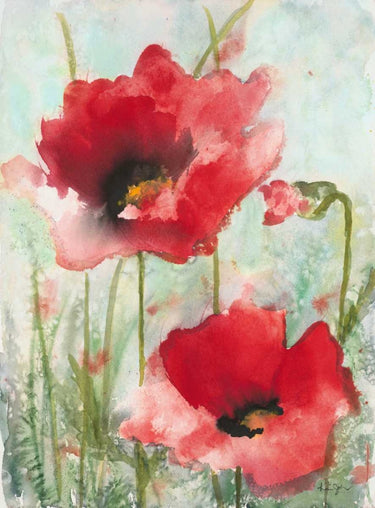 Feeling at Home floral canvas art print featuring vibrant field poppies by Lynch Brent, showcasing colorful flower artwork.
