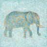 Feeling at home Wisdom Elephant canvas art print by Villarreal Gabriela featuring an artistic depiction of an elephant on textured canvas.