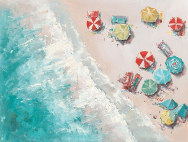 Aerial beach coastal canvas art print by Lynch Brent, depicting serene ocean views and sandy shores in a calming coastal scene.