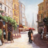 Parisienne Romance travel canvas art print by Feeling at Home featuring a romantic Paris cityscape scene in soft, artistic tones.