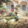 Sunlit Colonnade museum canvas art print by Roko Ken, featuring a serene architectural scene in soft, warm tones.