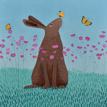 Feeling at Home Butterfly Bartering Animals canvas art print by Black Ailsa featuring colorful butterfly and animal illustrations.
