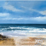 Boundless Coastal canvas art print by Feeling at Home featuring a serene coastal scene with calming blue and sandy tones.