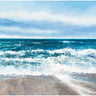 Coastal canvas art print titled "Pull of the Tide" by Frank Assaf, featuring ocean waves and coastal scenery in a calming design.