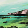 Abstract South Downs canvas art print by Meikle de Vlas Petra, featuring vibrant, textured landscape artwork for home decor.