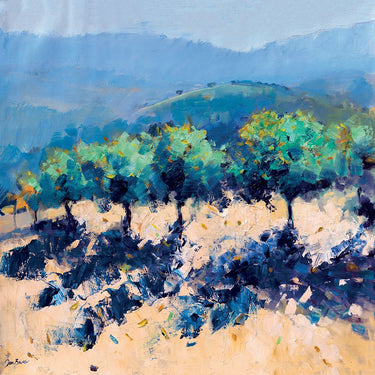 French canvas art print "Morning Shadows" by Barker Jon, featuring soft morning light and shadow play in a countryside scene.