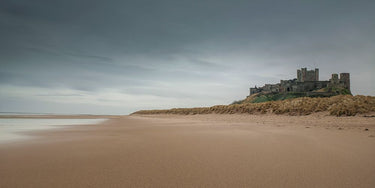 Canvas Art Print Bamburgh Castle, Northumberland coast line Photography subject by Babette Fine Art Print quality