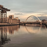 River Clyde Glasgow art print by Frank Assaf, featuring a scenic view along the river on a canvas photography print.