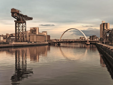 Canvas Art Print View along the river Clyde, Glasgow, FTBR-1887 Photography subject by Frank Assaf Fine Art Print quality