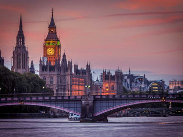 European canvas art print of Big Ben and River Thames in London by Frank Assaf, by Feeling at Home.