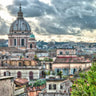 Vatican City with St. Peter's Basilica Rome Italy photography canvas art print by Frank Assaf, featuring iconic cityscape views.