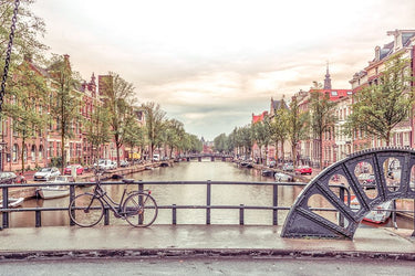 Canvas Art Print Canal through Amsterdam city Photography subject by Consani Chris Fine Art Print quality
