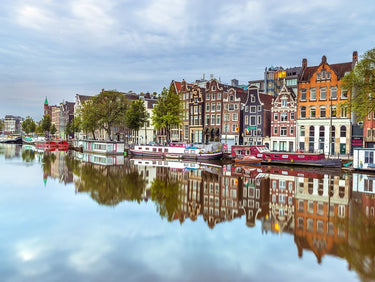 Canvas Art Print Amsterdam - reflections Photography subject by Flint Helen Fine Art Print quality