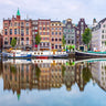 Canvas Art Print Amsterdam canal reflections Photography subject by Babette Fine Art Print quality